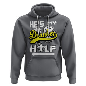 Mardi Gras Hoodie He's My Drunker Half Matching Couple TS09 Charcoal Printyourwear