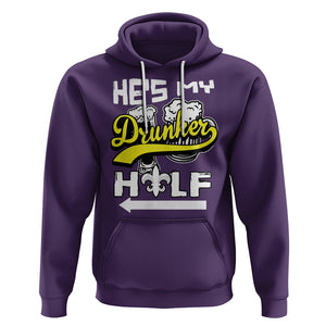 Mardi Gras Hoodie He's My Drunker Half Matching Couple TS09 Purple Printyourwear