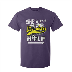Mardi Gras T Shirt For Kid She's My Drunker Half Matching Couple TS09 Purple Print Your Wear