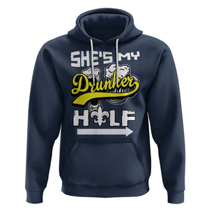 Mardi Gras Hoodie She's My Drunker Half Matching Couple TS09 Navy Printyourwear