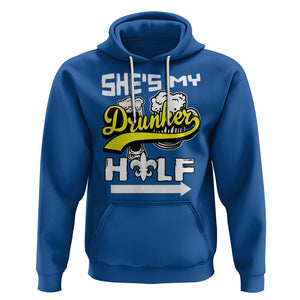 Mardi Gras Hoodie She's My Drunker Half Matching Couple TS09 Royal Blue Printyourwear
