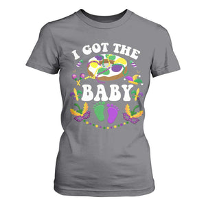 Mardi Gras T Shirt For Women I Got The Baby Funny Pregnancy Announcement TS09 Charcoal Print Your Wear