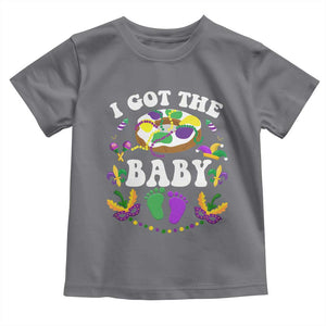 Mardi Gras Toddler T Shirt I Got The Baby Funny Pregnancy Announcement TS09 Charcoal Print Your Wear