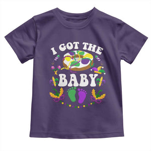 Mardi Gras Toddler T Shirt I Got The Baby Funny Pregnancy Announcement TS09 Purple Print Your Wear
