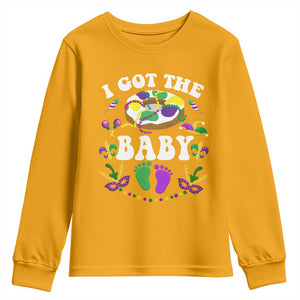 Mardi Gras Youth Sweatshirt I Got The Baby Funny Pregnancy Announcement TS09 Gold Print Your Wear
