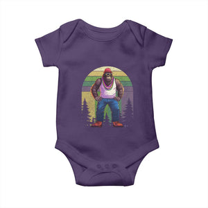 Funny Mardi Gras Bigfoot Sasquatch Funny Fat Tuesday Parade Baby Onesie TS09 Purple Print Your Wear