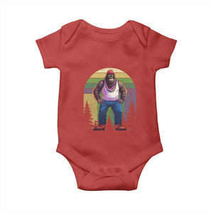 Funny Mardi Gras Bigfoot Sasquatch Funny Fat Tuesday Parade Baby Onesie TS09 Red Print Your Wear