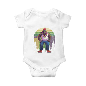 Funny Mardi Gras Bigfoot Sasquatch Funny Fat Tuesday Parade Baby Onesie TS09 White Print Your Wear