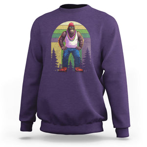 Mardi Gras Bigfoot Sasquatch Funny Fat Tuesday Parade Sweatshirt TS09 Purple Printyourwear