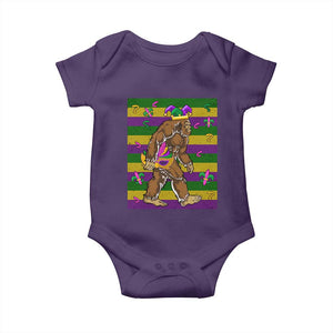 Mardi Gras Bigfoot Sasquatch Funny Fat Tuesday Parade Baby Onesie TS09 Purple Print Your Wear
