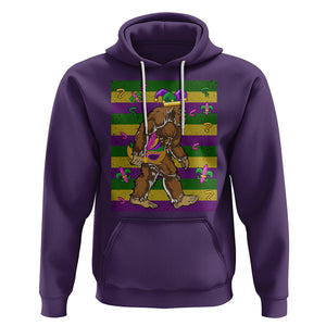 Mardi Gras Bigfoot Sasquatch Funny Fat Tuesday Parade Hoodie TS09 Purple Printyourwear