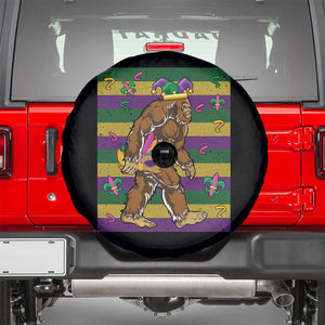 Mardi Gras Bigfoot Sasquatch Funny Fat Tuesday Parade Spare Tire Cover TS09 Black Print Your Wear