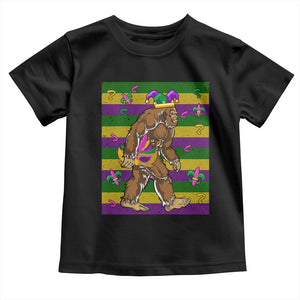 Mardi Gras Bigfoot Sasquatch Funny Fat Tuesday Parade Toddler T Shirt TS09 Black Print Your Wear