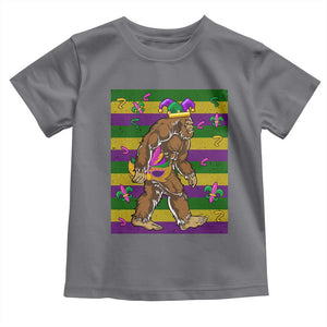 Mardi Gras Bigfoot Sasquatch Funny Fat Tuesday Parade Toddler T Shirt TS09 Charcoal Print Your Wear