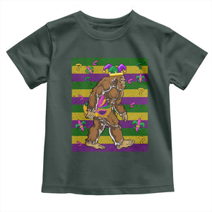 Mardi Gras Bigfoot Sasquatch Funny Fat Tuesday Parade Toddler T Shirt TS09 Dark Forest Green Print Your Wear