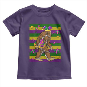 Mardi Gras Bigfoot Sasquatch Funny Fat Tuesday Parade Toddler T Shirt TS09 Purple Print Your Wear
