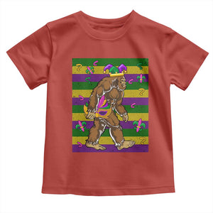 Mardi Gras Bigfoot Sasquatch Funny Fat Tuesday Parade Toddler T Shirt TS09 Red Print Your Wear