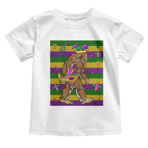 Mardi Gras Bigfoot Sasquatch Funny Fat Tuesday Parade Toddler T Shirt TS09 White Print Your Wear