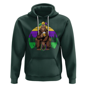 Mardi Gras Bigfoot Sasquatch Funny Beer Lover Hoodie TS09 Dark Forest Green Printyourwear