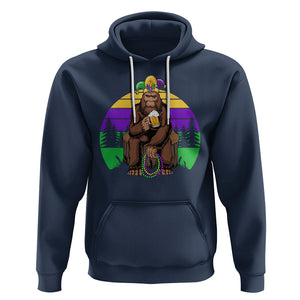 Mardi Gras Bigfoot Sasquatch Funny Beer Lover Hoodie TS09 Navy Printyourwear
