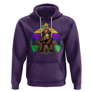Mardi Gras Bigfoot Sasquatch Funny Beer Lover Hoodie TS09 Purple Printyourwear