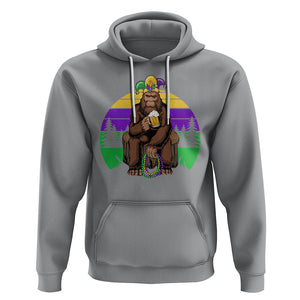 Mardi Gras Bigfoot Sasquatch Funny Beer Lover Hoodie TS09 Sport Gray Printyourwear