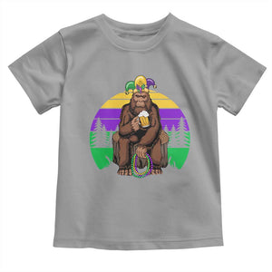 Mardi Gras Bigfoot Sasquatch Funny Beer Lover Toddler T Shirt TS09 Sport Gray Print Your Wear