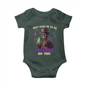 Mardi Gras Baby Onesie Don't Make Me Go All Voodoo On You Skeleton Witch Doctor TS09 Print Your Wear
