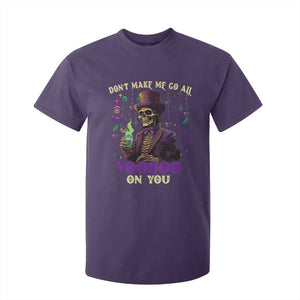 Mardi Gras T Shirt For Kid Don't Make Me Go All Voodoo On You Skeleton Witch Doctor TS09 Purple Print Your Wear