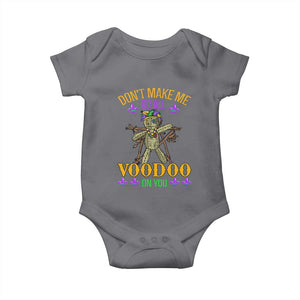 Mardi Gras Baby Onesie Don't Make Me Go All Voodoo On You Creepy Doll TS09 Charcoal Print Your Wear