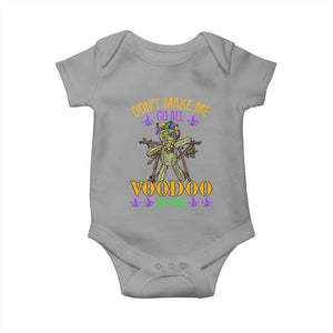 Mardi Gras Baby Onesie Don't Make Me Go All Voodoo On You Creepy Doll TS09 Sport Gray Print Your Wear