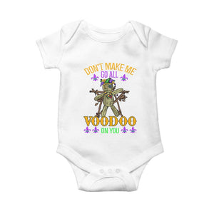 Mardi Gras Baby Onesie Don't Make Me Go All Voodoo On You Creepy Doll TS09 White Print Your Wear