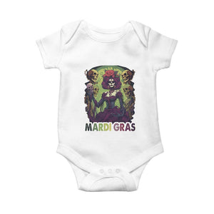 Mardi Gras Baby Onesie Voodoo Queen Skeleton Witch Creepy Skull TS09 White Print Your Wear