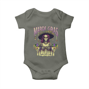 Mardi Gras Baby Onesie Voodoo Queen Creepy Doll TS09 Military Green Print Your Wear
