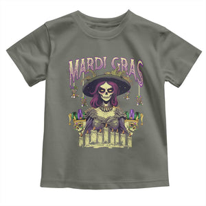 Mardi Gras Toddler T Shirt Voodoo Queen Creepy Doll TS09 Military Green Print Your Wear