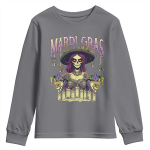 Mardi Gras Youth Sweatshirt Voodoo Queen Creepy Doll TS09 Charcoal Print Your Wear