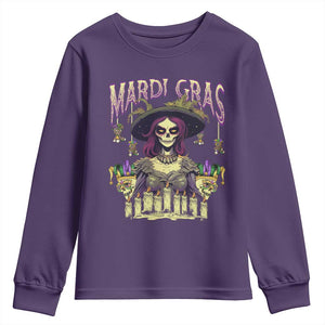Mardi Gras Youth Sweatshirt Voodoo Queen Creepy Doll TS09 Purple Print Your Wear