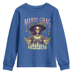 Mardi Gras Youth Sweatshirt Voodoo Queen Creepy Doll TS09 Royal Blue Print Your Wear