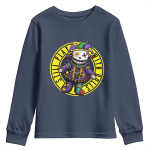 I Still Play With Doll Voodoo Mardi Gras Youth Sweatshirt TS09 Navy Print Your Wear
