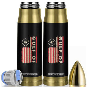 Gulf Of America Bullet Tumbler American Flag Trump 47 2025 TS09 Black Print Your Wear