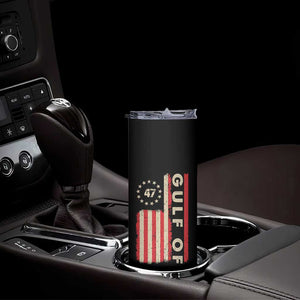 Gulf Of America Skinny Tumbler American Flag Trump 47 2025 TS09 Print Your Wear
