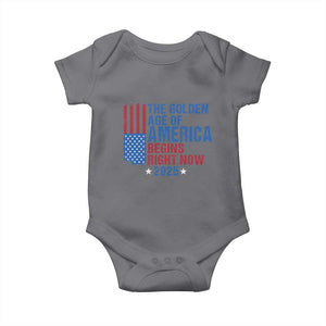 Trump 2025 Baby Onesie The Golden Age Of America Begins Right Now TS09 Charcoal Print Your Wear