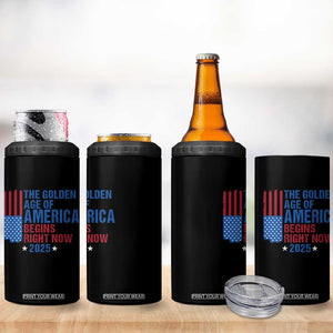 Trump 2025 4 in 1 Can Cooler Tumbler The Golden Age Of America Begins Right Now TS09 Print Your Wear