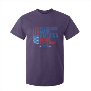 Trump 2025 T Shirt For Kid The Golden Age Of America Begins Right Now TS09 Purple Print Your Wear