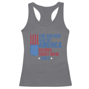 Trump 2025 Racerback Tank Top The Golden Age Of America Begins Right Now TS09 Charcoal Print Your Wear
