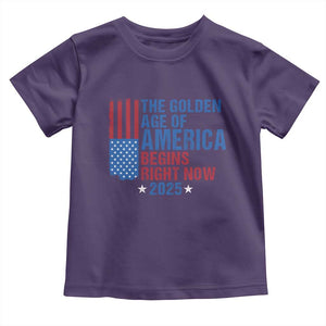 Trump 2025 Toddler T Shirt The Golden Age Of America Begins Right Now TS09 Purple Print Your Wear