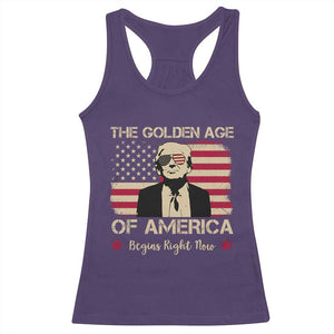 Trump 47 Racerback Tank Top The Golden Age Of America Begins Right Now 2025 TS09 Purple Print Your Wear