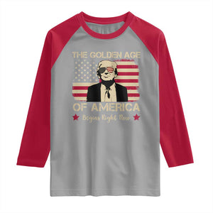Trump 47 Raglan Shirt The Golden Age Of America Begins Right Now 2025 TS09 Sport Gray Red Print Your Wear
