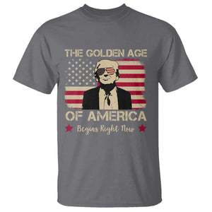 Trump 47 T Shirt The Golden Age Of America Begins Right Now 2025 TS09 Charcoal Print Your Wear