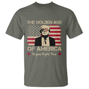 Trump 47 T Shirt The Golden Age Of America Begins Right Now 2025 TS09 Military Green Print Your Wear